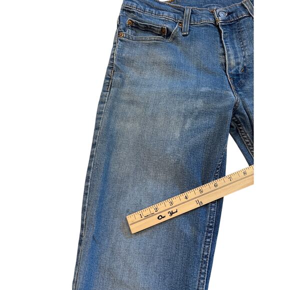 Levis 511 Jeans Mens 32x34 Blue Slim Fit Distressed Stretch Tapered Leg *FLAW* - Picture 13 of 13